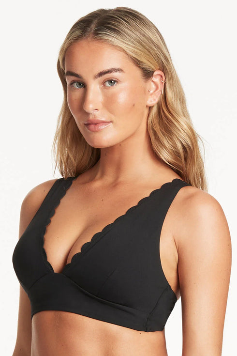 Sea Level Scalloped Longline Tri